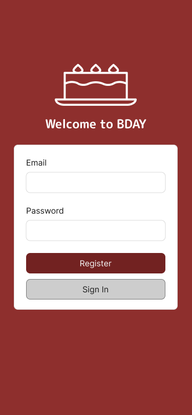 BDay app screenshot